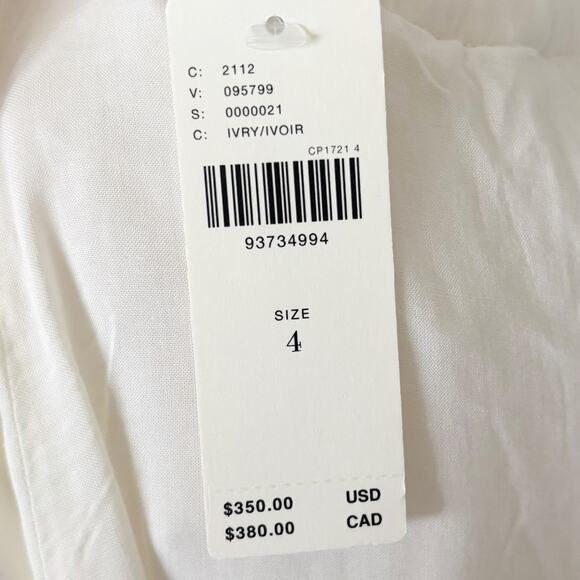 BHLDN Anthropologie High-Neck Lace Fit & Flare Mini Dress NWT 4 White - Picture 8 of 8